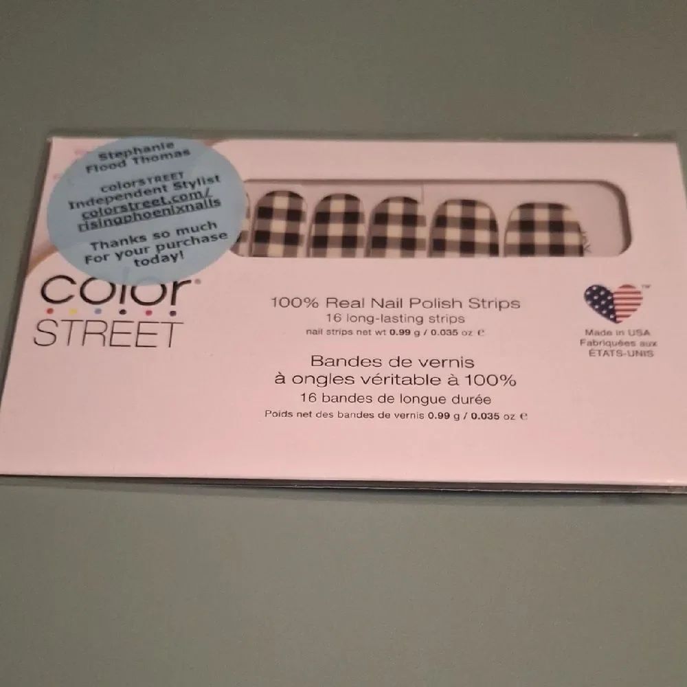 Color Street Plaid About You Black & White Gingham Nail Strips